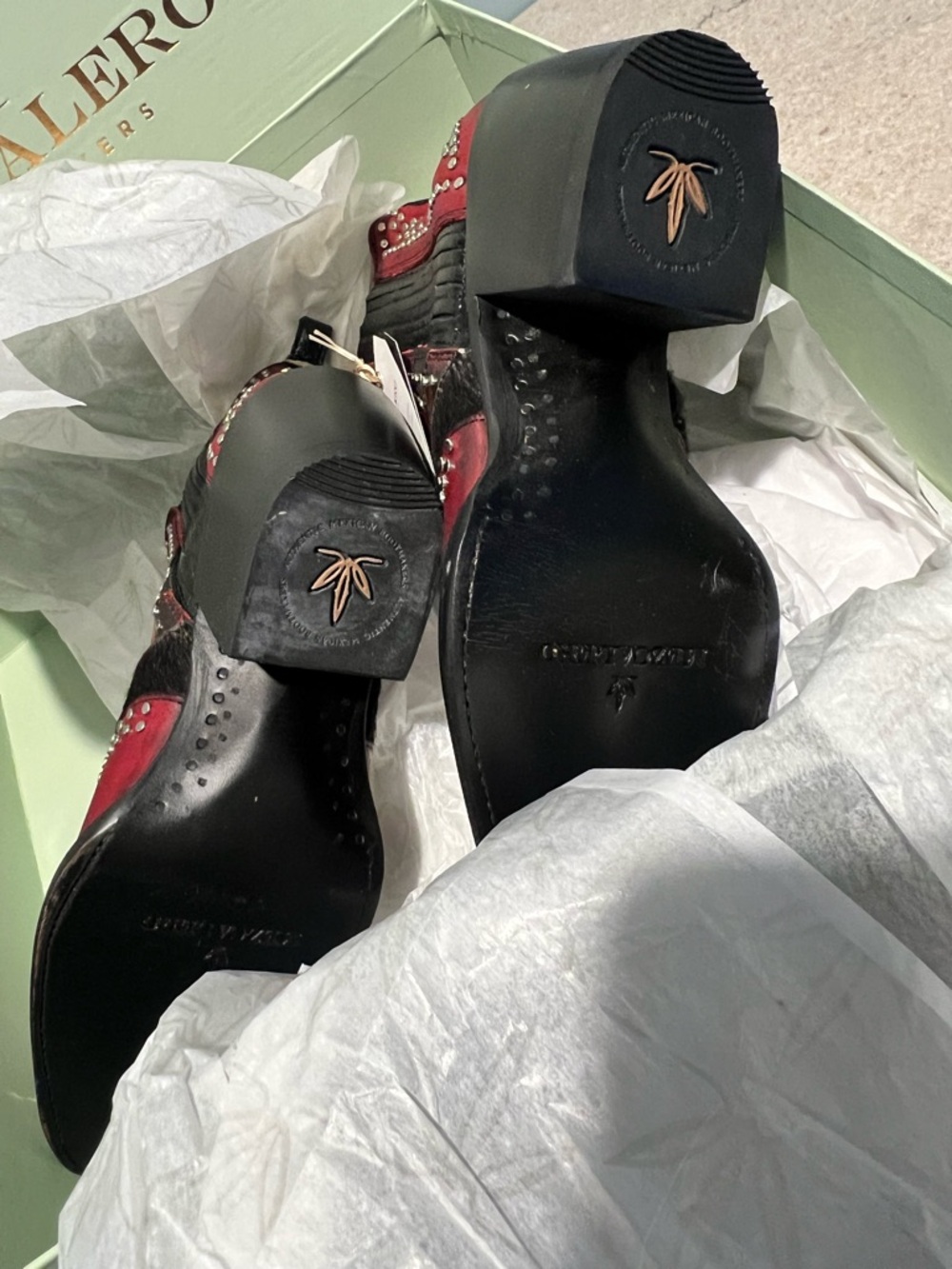 Mezcalero Chiara Red Kiss Studded Western Boots - Sz. 9.5 - New in Box - Picture 12 of 16